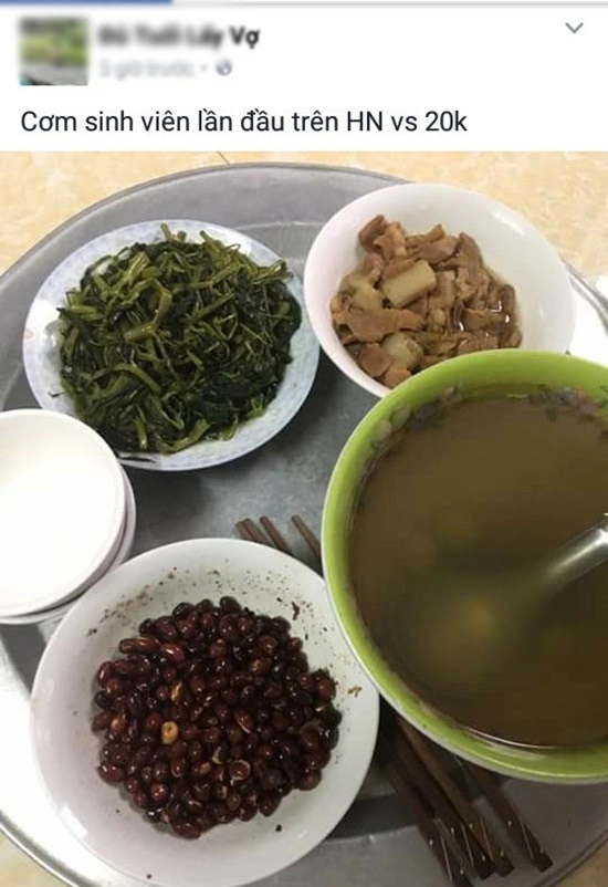 Cươi ra nươc măt vơi mâm cơm 20 nghìn của sinh viên ngày đầu lên nhập học - 1