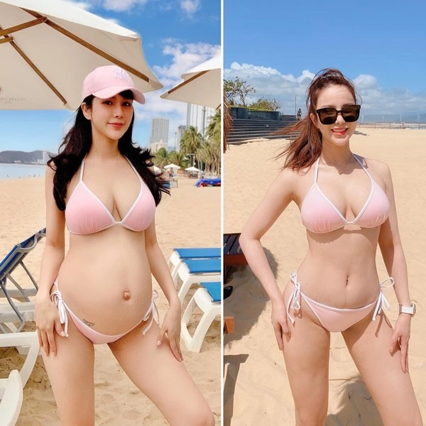 Diện lại bộ bikini cũ khi còn mang bầu diệp lâm anh được khen ngợi vì quá gợi cảm - 1