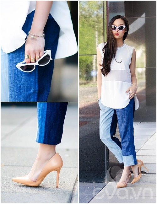 Eva icon blogger việt muôn vẻ denim đón thu - 8