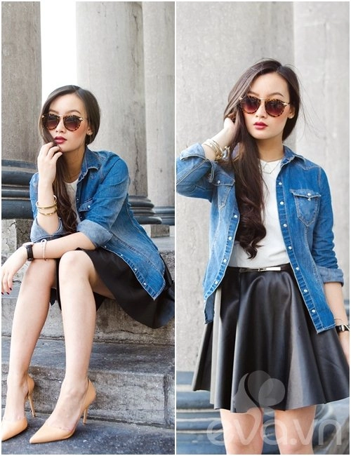 Eva icon blogger việt muôn vẻ denim đón thu - 9