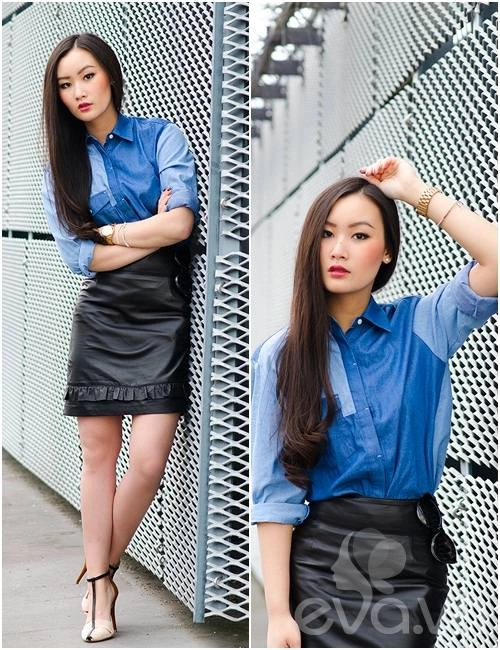 Eva icon blogger việt muôn vẻ denim đón thu - 10