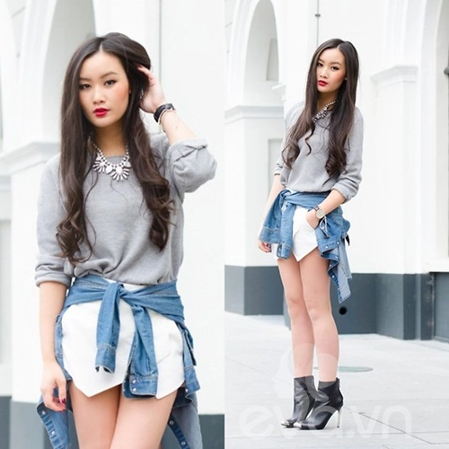 Eva icon blogger việt muôn vẻ denim đón thu - 12