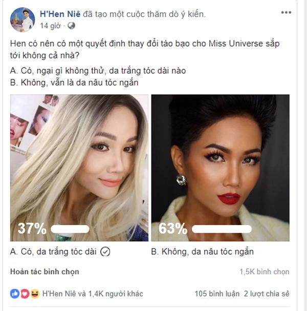 Hôm qua khán giả phản đối tóc đen dài hôm nay hhen niê đổi thành tóc dài màu bạch kim - 3