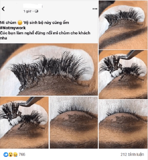 Loạt ảnh rợn cả người khiến chị em rùng mình xem xong còn ai dám đi nối mi - 1