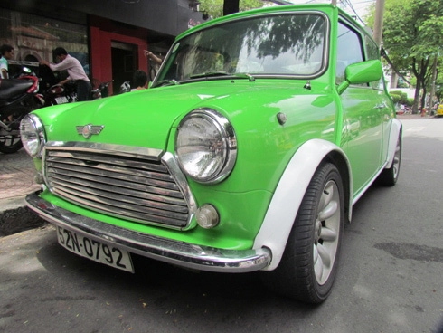  mini cooper xanh cốm trên phố sài gòn - 2