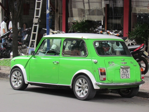  mini cooper xanh cốm trên phố sài gòn - 4