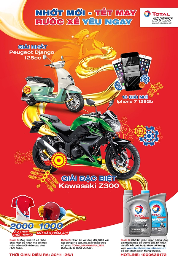 Muốn sở hữu kawasaki z300 hãy mua ngay nhớt total - 2