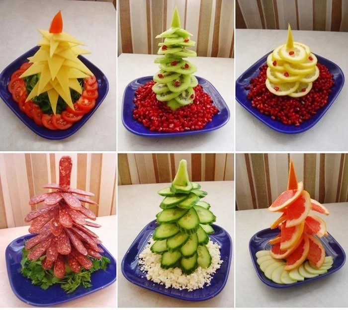 Những cách trang trí hoa quả bánh kẹo hình cây thông noel cho bé - 3