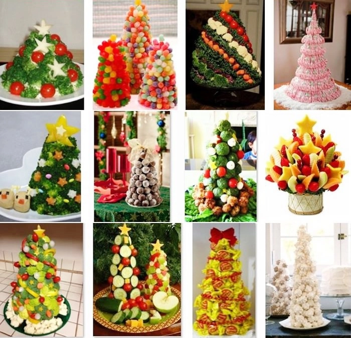 Những cách trang trí hoa quả bánh kẹo hình cây thông noel cho bé - 6