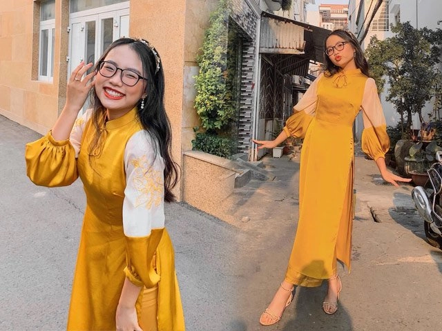 Dien ao dai trang đẹp tinh khoi phuong my chi lột xác thanh thiếu nữ thật rồi - 18