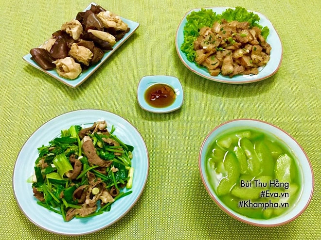 Thực đơn cơm tối hấp dẫn cho cả nhà với gà om mộc nhĩ thịt ba chỉ rang cháy cạnh - 1