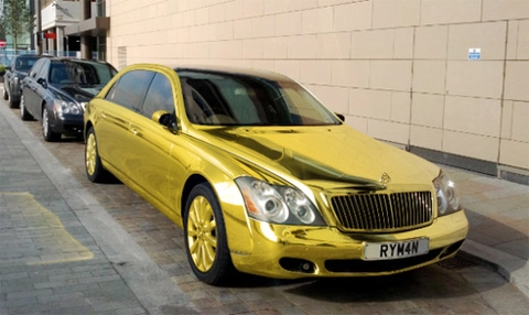  xe siêu sang maybach mạ vàng ròng - 1