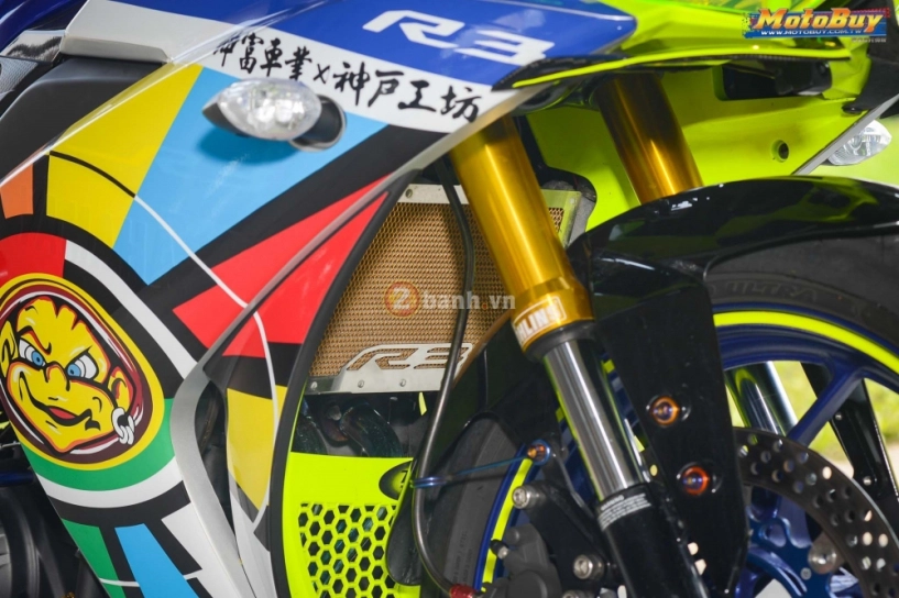 Yamaha r3 nổi bật trong bản độ cực chất với phong cách valentino rossi - 7