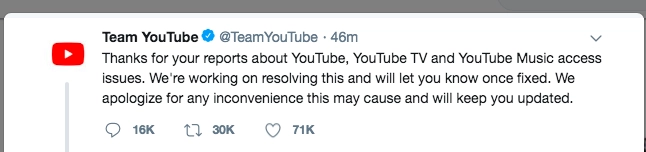 Youtube lên tiếng xin lỗi về sự cố bị sập không thể kết nối trên toàn cầu - 3