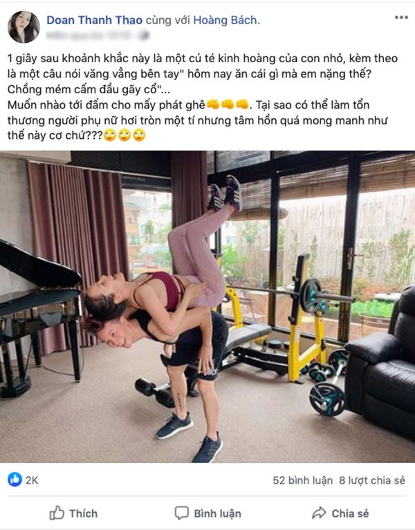 Ở nhà mùa dịch vợ chồng hoàng bách cùng nhau tập tành vừa đẹp dáng vừa giữ lửa tình yêu - 1