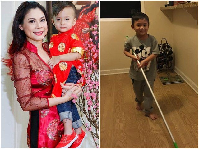 Lần hiếm hoi con trai ngô kiến huy đứng cạnh mẹ ruột tại mỹ nhưng không tình cảm - 14
