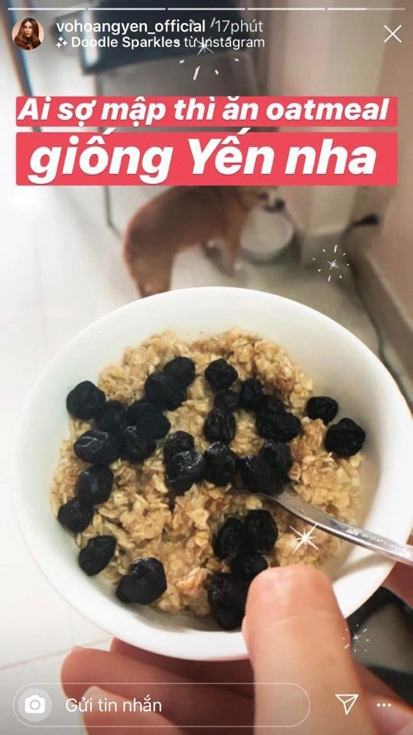 Trở về từ khu cách ly võ hoàng yến đã bắt đầu ăn kiêng để giữ vóc dáng siêu mẫu - 1