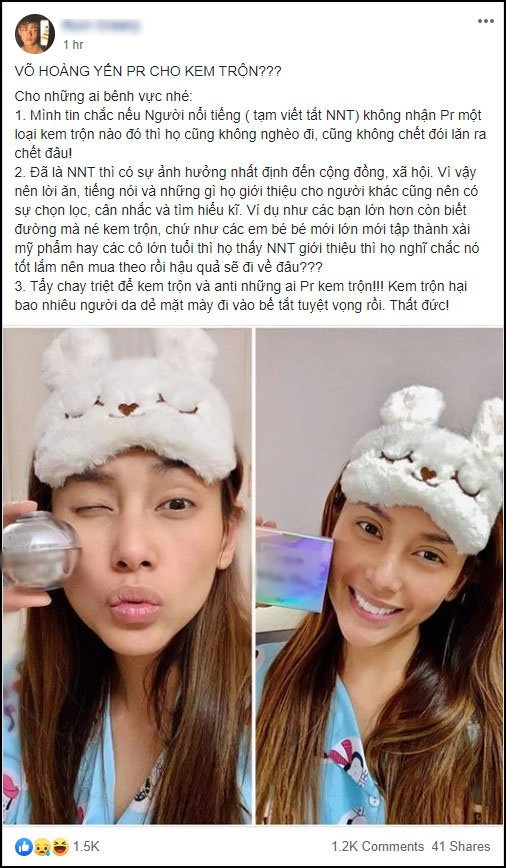 Bị tố pr kem trộn võ hoàng yến có phản hồi thế nào - 2