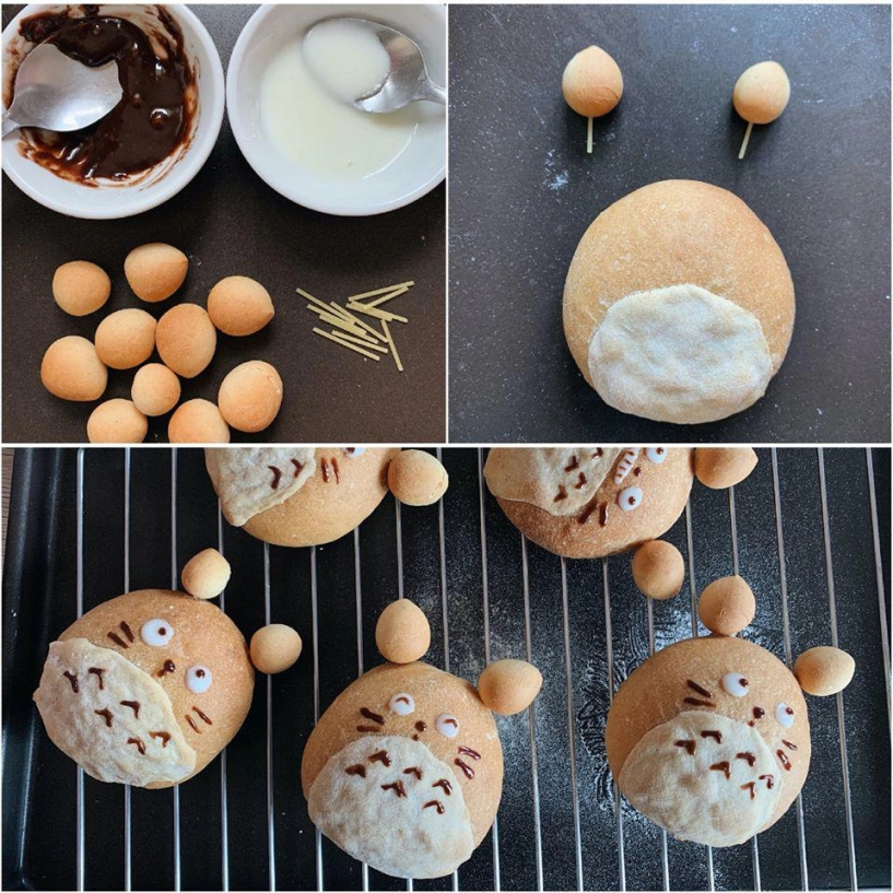 9x mách cách làm bánh mì mèo totoro siêu xinh bé lười ăn mấy cũng thích mê - 4