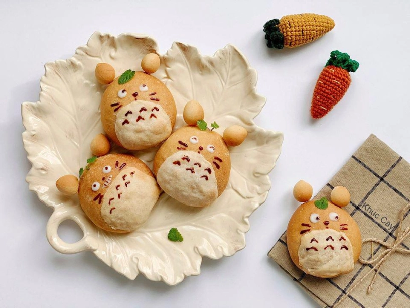 9x mách cách làm bánh mì mèo totoro siêu xinh bé lười ăn mấy cũng thích mê - 5