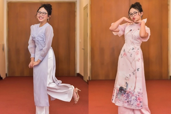 Dien ao dai trang đẹp tinh khoi phuong my chi lột xác thanh thiếu nữ thật rồi - 12