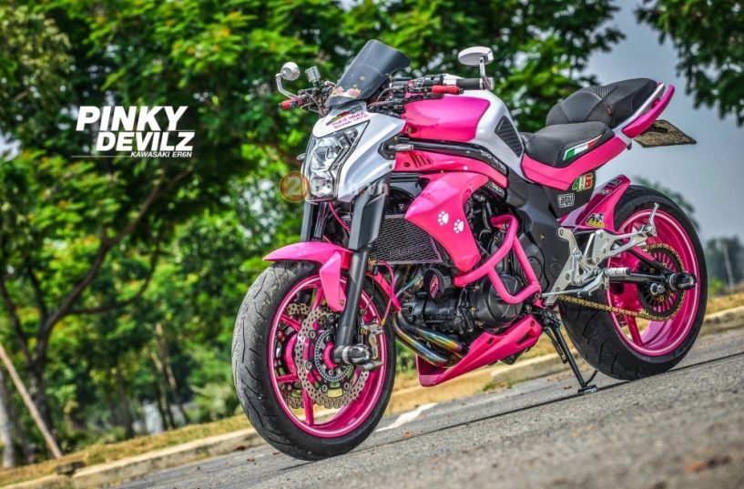 Kawasaki er-6n đầy nữ tính vởi bản độ pinky devilz - 1