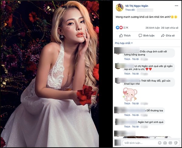 Lại đăng hình diện váy cô dâu với cổ khoét sâu hoắm ngân 98 hẳn muốn cưới lắm rồi - 1