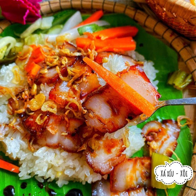 Làm ngay xôi xá xíu cho cả nhà bữa sáng tuyệt ngon lại chắc bụng - 8