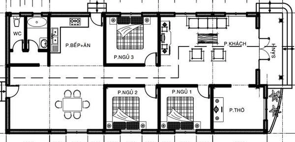 Những mẫu nhà 1 tầng 3 phòng ngủ giá rẻ ai cũng có thể xây được - 17