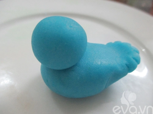 Trang trí fondant hình chim xanh dễ thương - 2