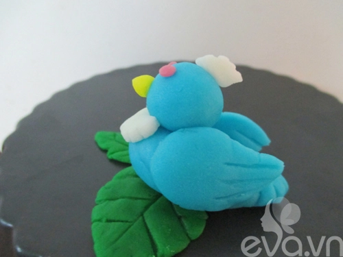 Trang trí fondant hình chim xanh dễ thương - 9