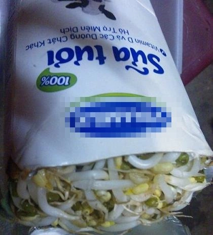 Vỏ bịch sữa chai nước làm giá đỗ ăn trong mùa dịch dễ lấy nhất làm bằng khăn vải - 5