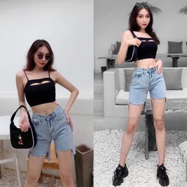 Đi ăn mà diện áo croptop xẻ trên ngắn dưới cô nàng thiêu đốt ánh nhìn vì vòng một khủng - 13