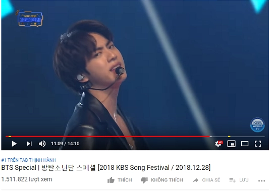 Màn biểu diễn xuất sắc của bts trên sân khấu kbs gayo daechukje 2018 lọt top 1 trending youtube việt nam - 5