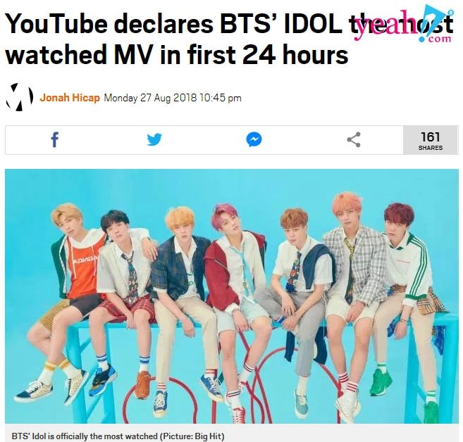 Mv idol của bts mất hàng chục triệu view ảo trên youtube kỷ lục thế giới của taylor swift chưa bị phá vỡ - 1