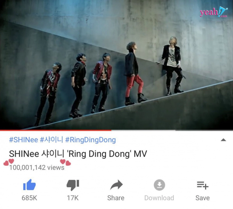 Sau 10 năm hoạt động shinee cũng đã chính thức đút túi mv đạt 100 triệu view đầu tiên - 1