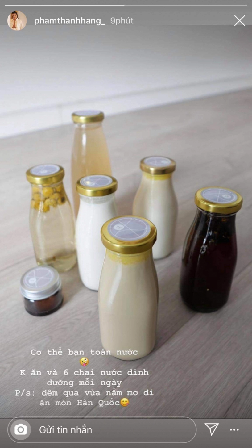 Thanh hằng áp dụng liệu trình giảm cân ketox cầm hơi bằng 6 chai nước sau 7 ngày xuống 4kg - 7