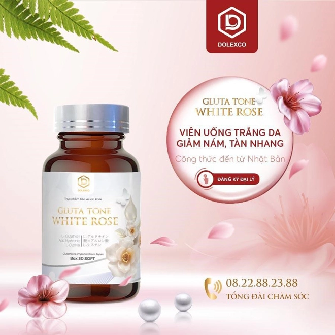 Viên uống đẹp da gluta tone white rose được phụ nữ việt săn đón - 1