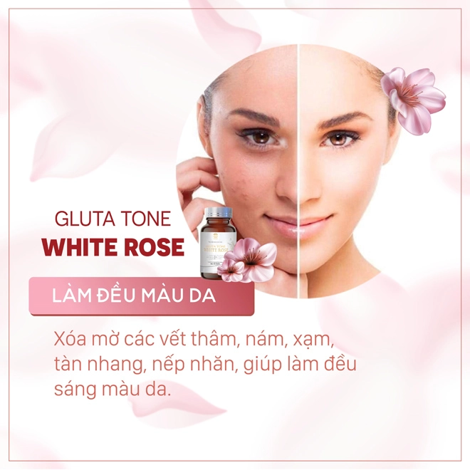 Viên uống đẹp da gluta tone white rose được phụ nữ việt săn đón - 2