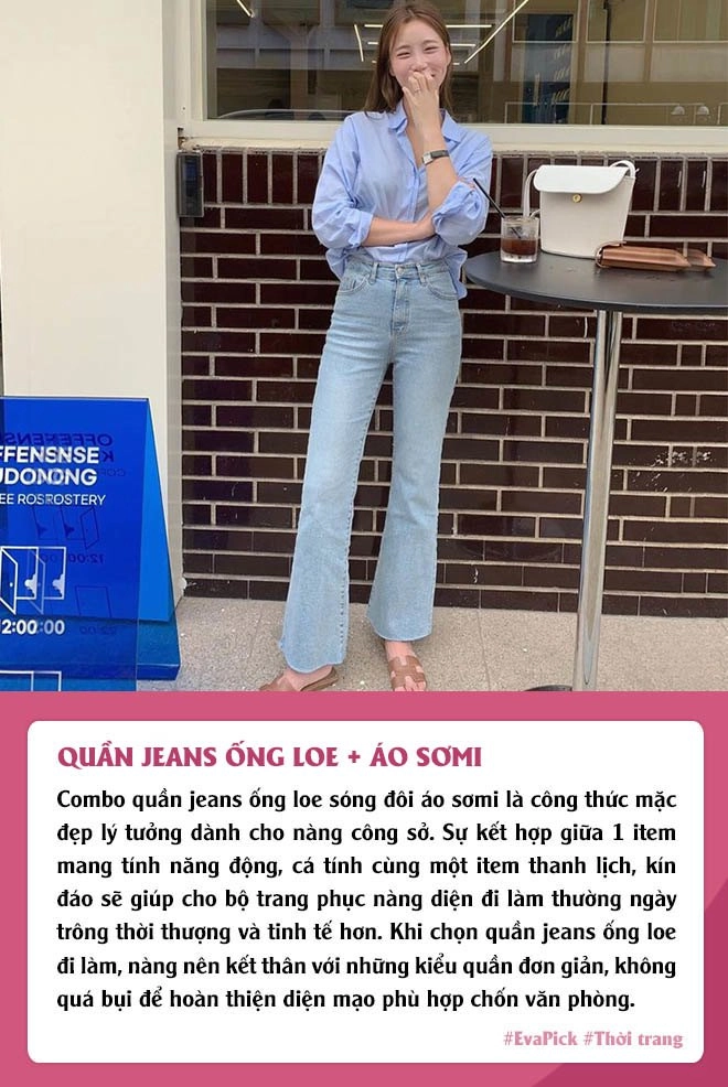 Diện quần jeans ống loe để kéo chân chị em cần phối đúng áo để có vẻ ngoài sang xịn - 2