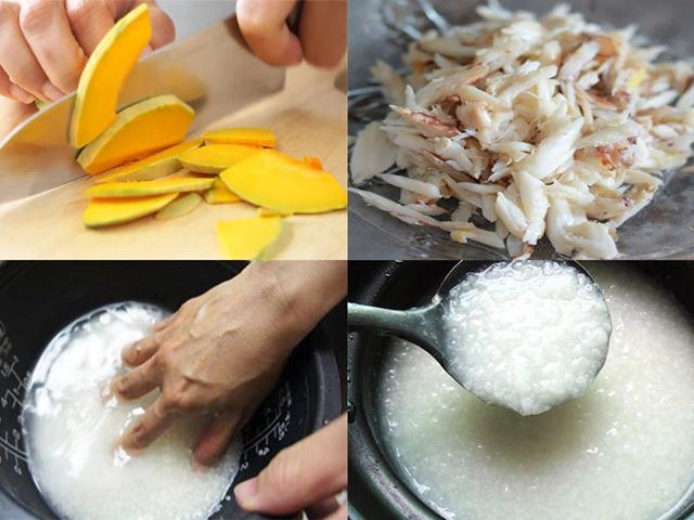 Cách nấu cháo cua bí đỏ cho bé gầy muốn tăng cân - 3