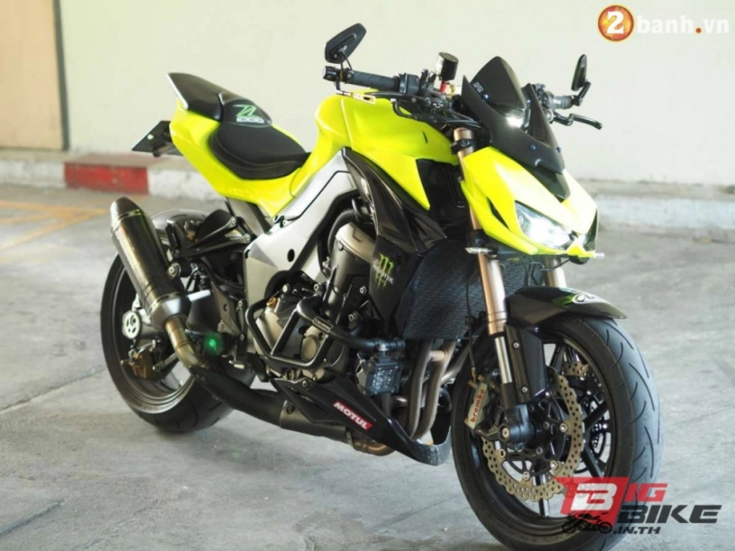 Kawasaki z1000 độ cực chất và đầy nổi bật trong bộ cánh vàng neon - 1