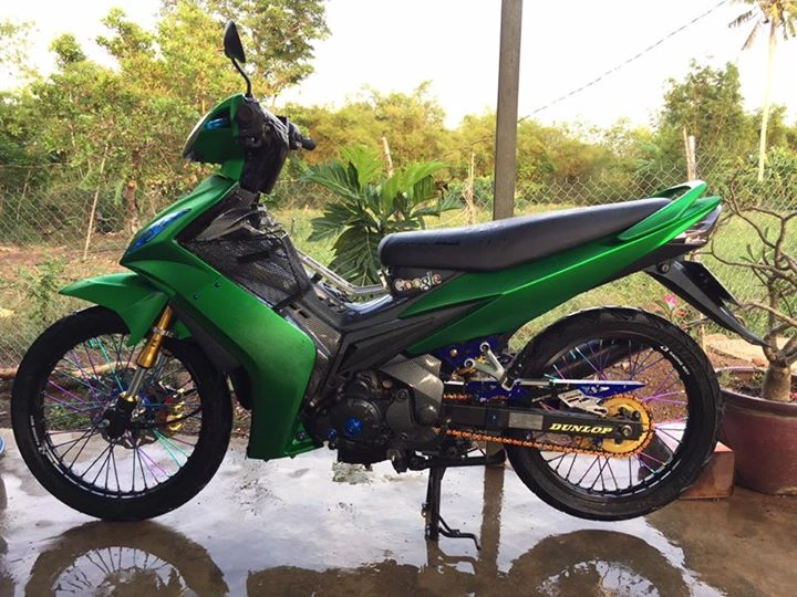 Yamaha exicter 2010 độ kiểng với bộ áo xanh lá - 1