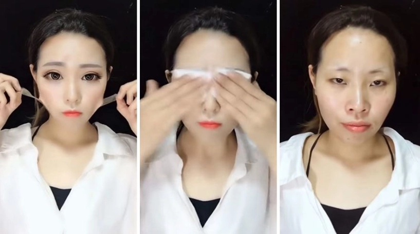Gái xinh tiktok tay trang làm bao nguoi nga ngua đon mui got cam chi bang son phan - 3