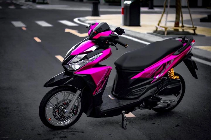 Honda click độ với phong cách hồng đen dọn vội vàng - 2