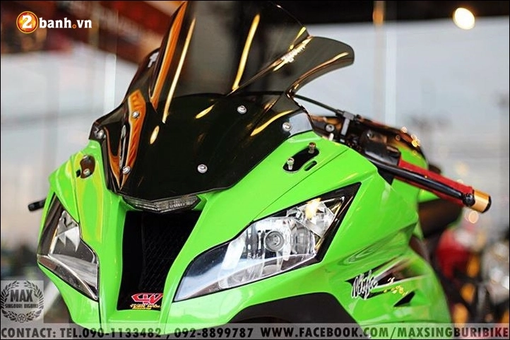 Kawasaki ninja zx-10r độ hào nhoáng với tông màu xanh lá - 3