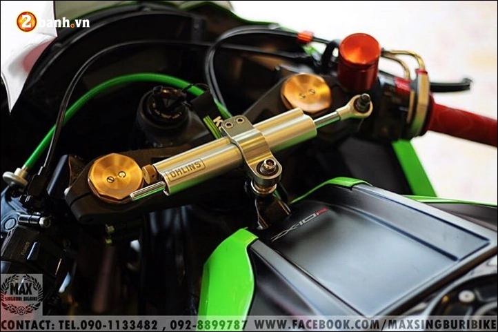 Kawasaki ninja zx-10r độ hào nhoáng với tông màu xanh lá - 5
