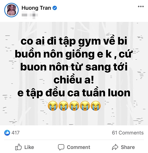 Tập gym để giữ dáng vợ cũ việt anh lên mạng xã hội than trời vì gặp triệu chứng lạ - 3