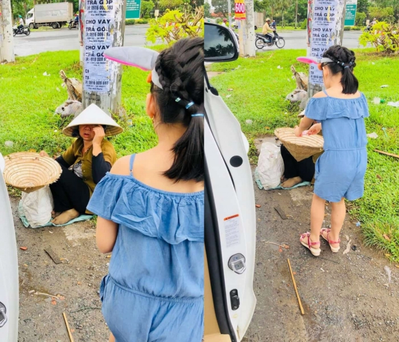 Thuỷ tiên mang 40 tỷ cứu trợ miền trung con gái lại có hành động này với người ăn xin - 6