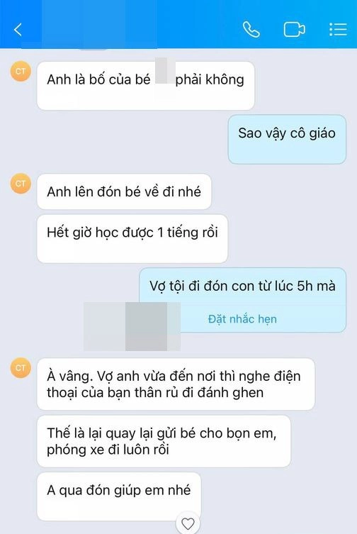 Vợ đi đón con chưa về ông bố nhận tin nhắn của cô giáo liền không thể kiềm chế - 2